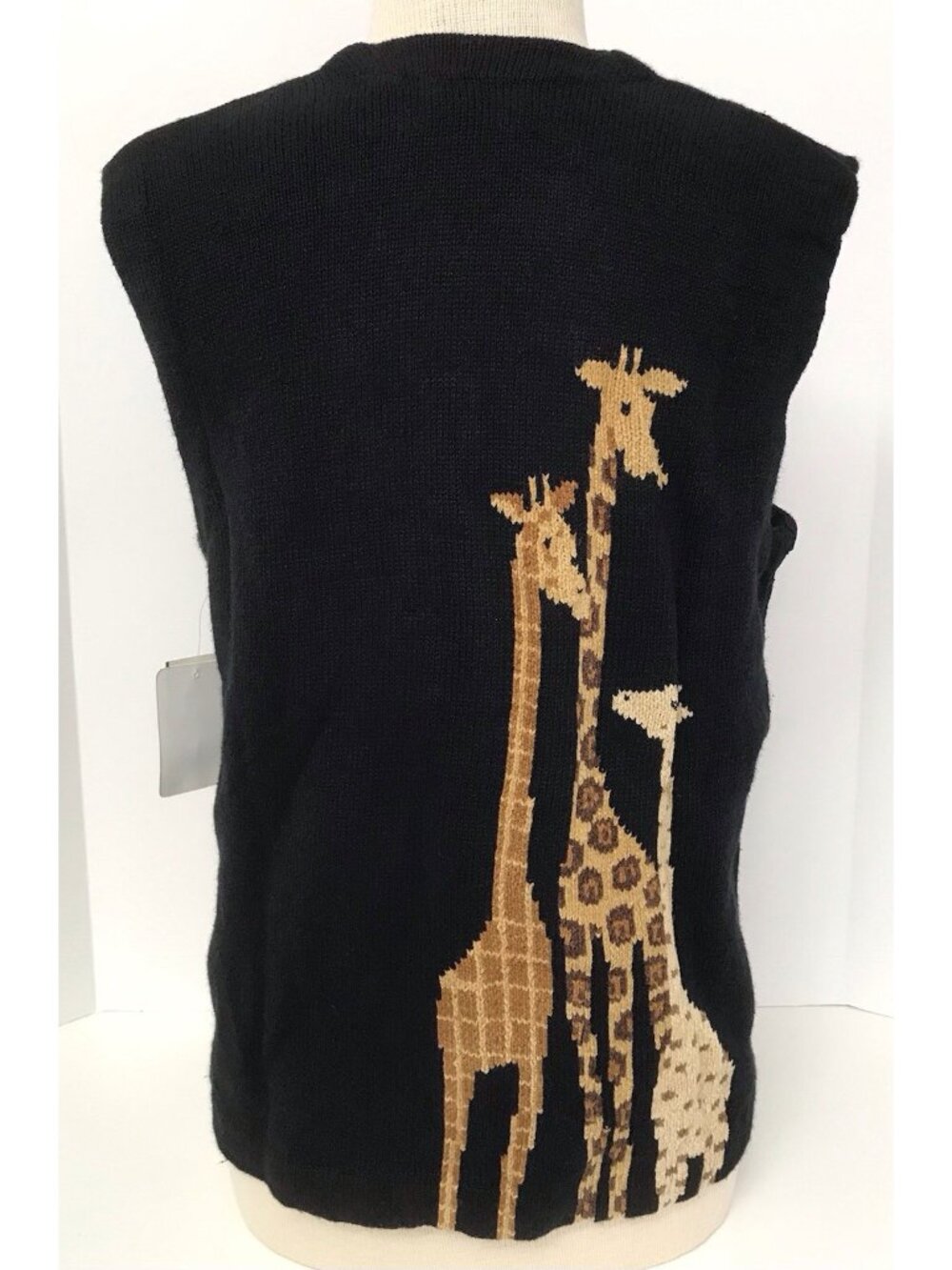 Vintage Jane's Closet Giraffe Knit Sweater Vest Women's M Safari Teacher Core - Picture 5 of 13
